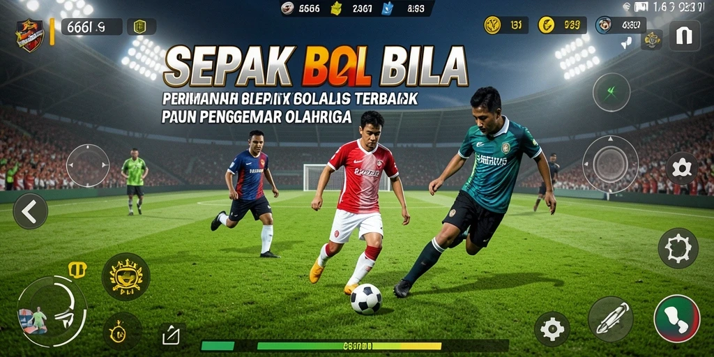 Screenshot gameplay 666I menampilkan aksi seru dalam pertandingan sepak bola.