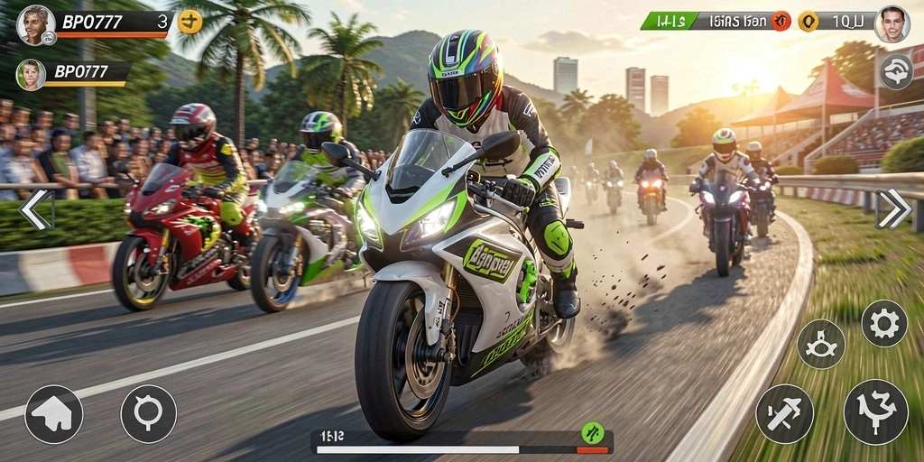 Gameplay seru balapan motor di BPO777 yang menantang.