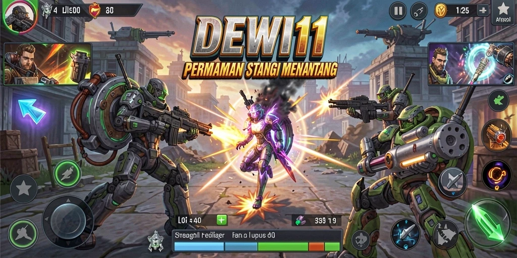 Tangkapan layar utama DEWI11 menunjukkan aksi strategis yang mendebarkan.