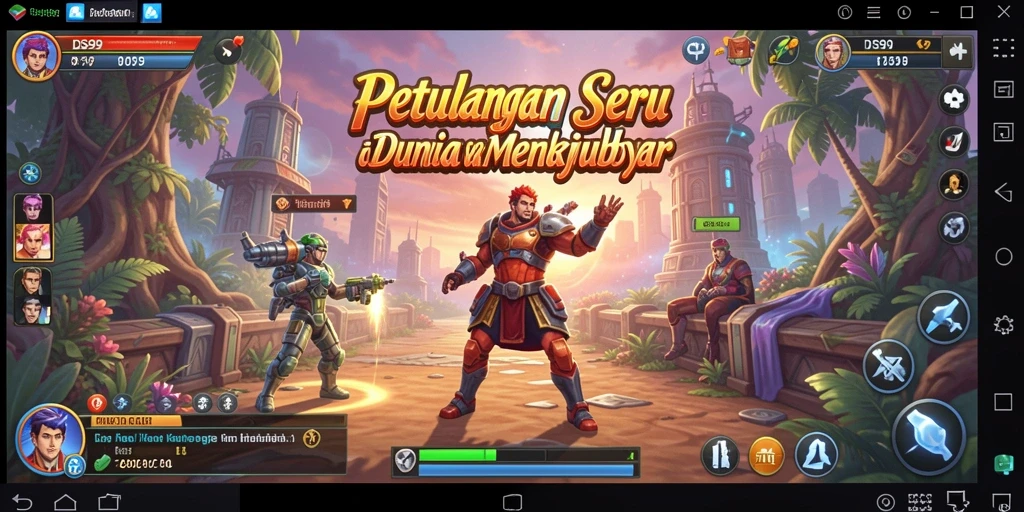 Tampilkan gameplay yang mendebarkan dalam DS99 saat menjelajahi dunia petualangan.