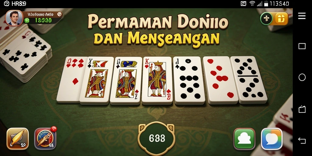 Screenshot gameplay HR89 menampilkan pemain yang sedang beraksi dalam permainan Domino.