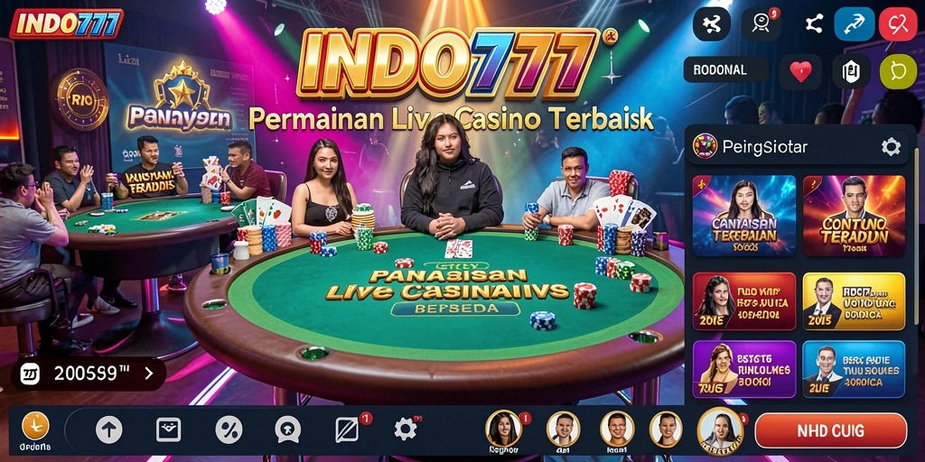 Tampilan gameplay mendebarkan dalam aplikasi Live Casino INDO777.