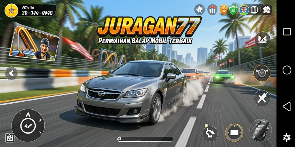 Tampilan gameplay seru dalam permainan balap JURAGAN77.