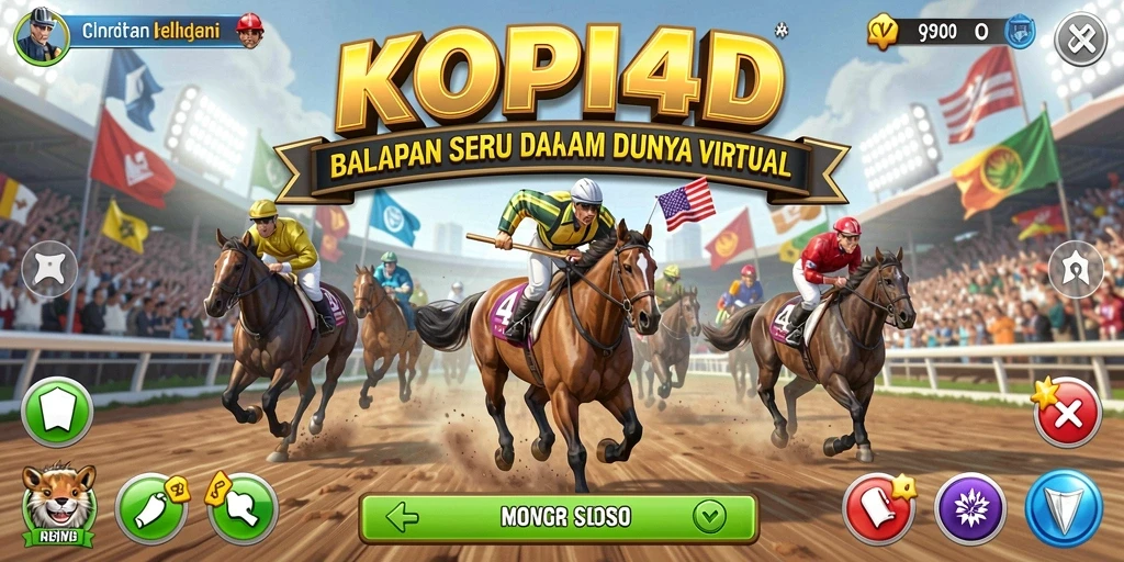 Screenshot gameplay KOPI4D menampilkan aksi balapan yang mendebarkan.