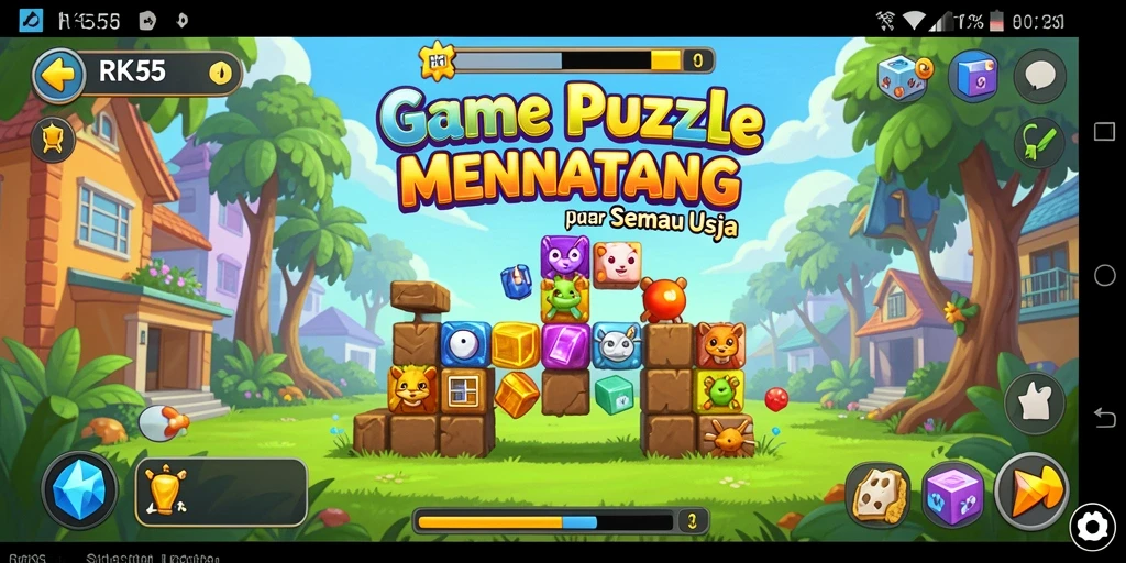 Tampilan gameplay RK55 yang seru dan menantang dalam game Puzzle.