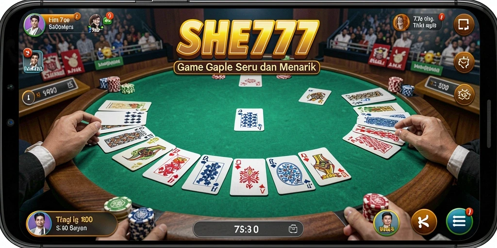 Tampilan gameplay Gaple yang menarik di SHE777.