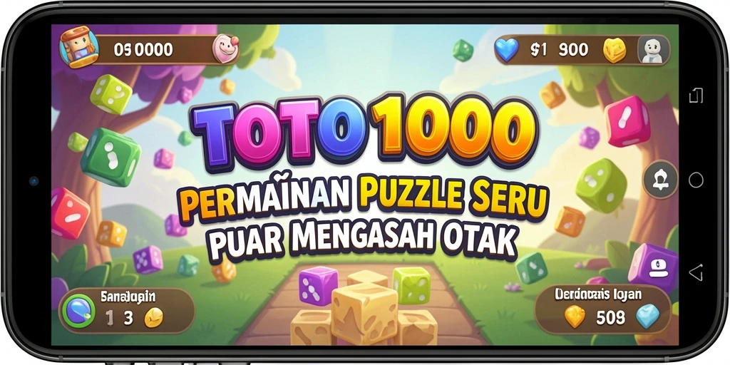 Screenshot utama TOTO1000 menampilkan gameplay Puzzle yang menarik.