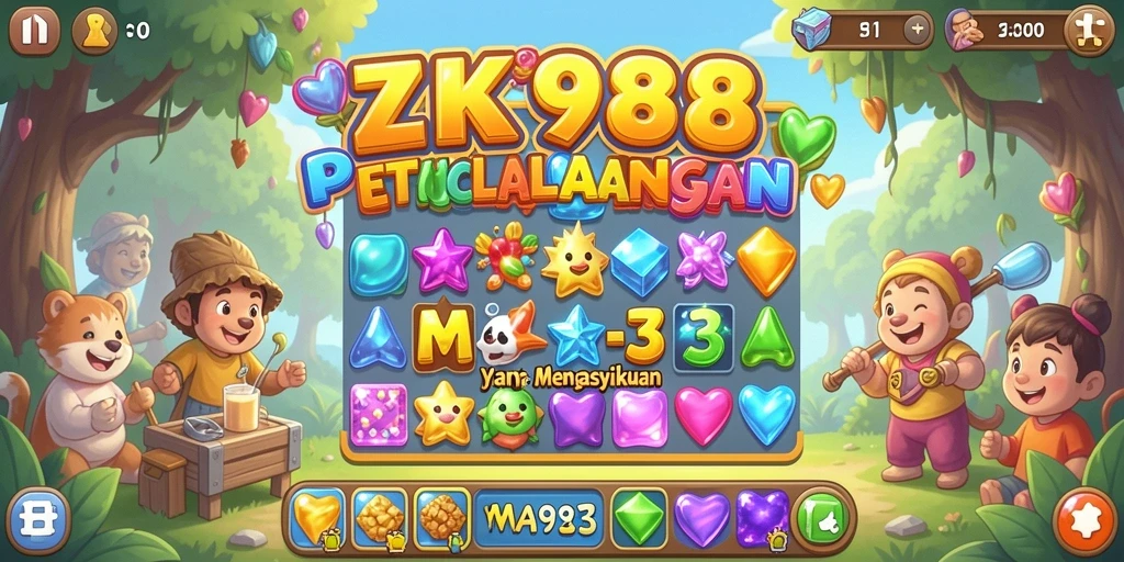 Tampilan gameplay ZK988 yang penuh warna dan seru.